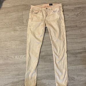 AG Adriano Goldschmied Metallic Beige /white Jeans Womens size 26